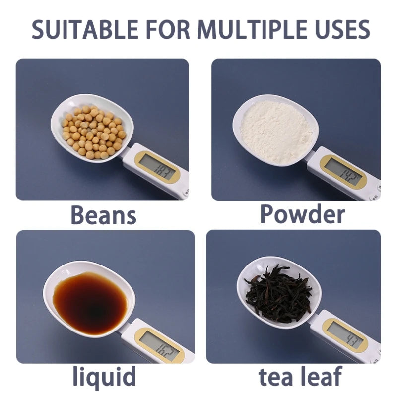 Weighing Spoon Scale Home Kitchen Tool Electronic Measuring Coffee Food Flour Powder Baking LCD Digital Measurement adjustable - mariaestalocashop