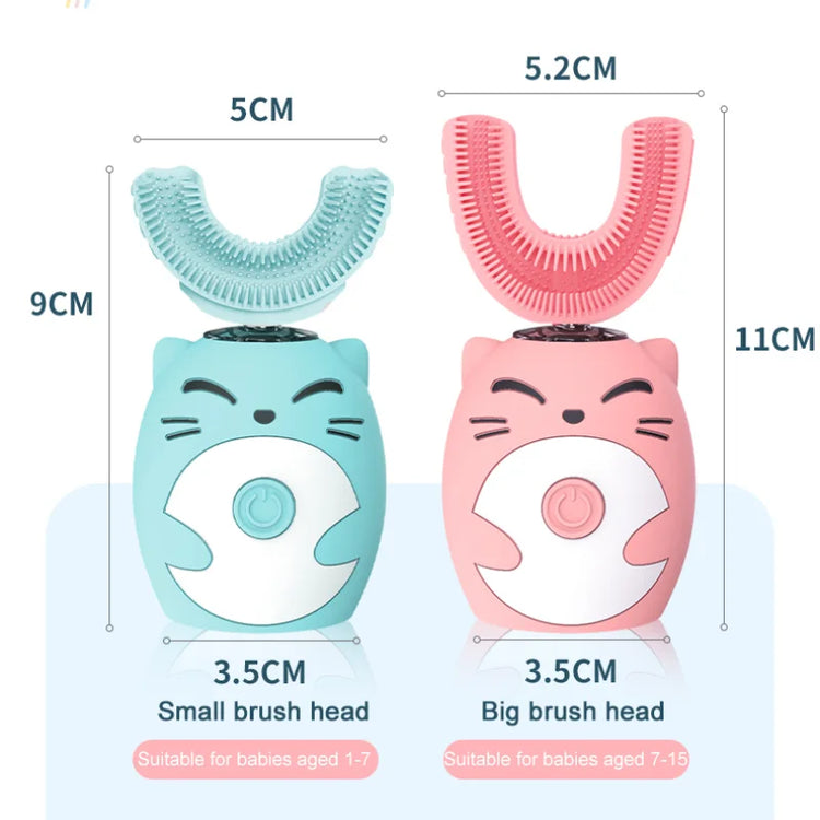 Kids U-shaped Sonic Electric Toothbrush Children Silicon Toothbrush 360 Degrees Smart Tooth Brush Teeth Whitening for Waterproof - mariaestalocashop