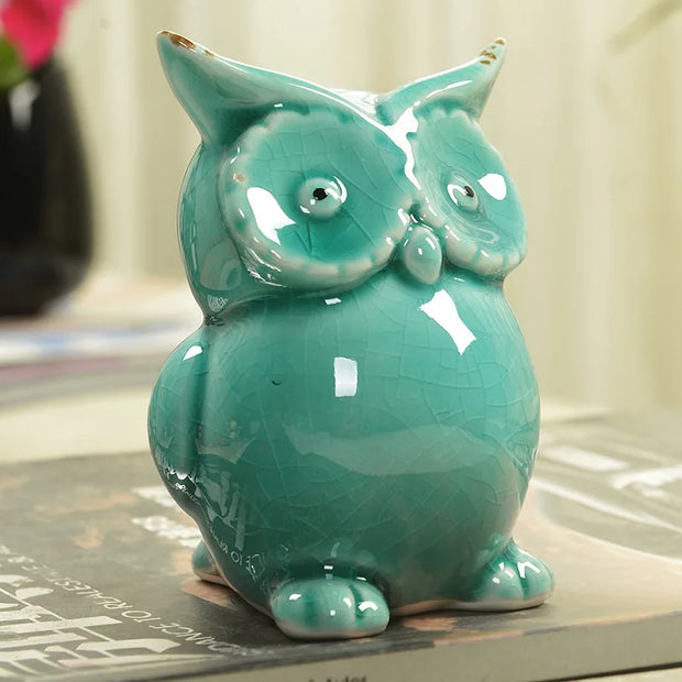 Ceramic handicrafts modern owls statue living room animal ornaments ow