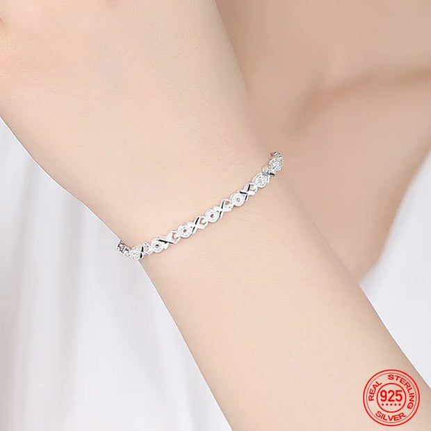 High Quality Sterling Silver Fashion Multiple Styles Bracelet Chain For Women Fashion Wedding Party Beautiful Jewelry Gift