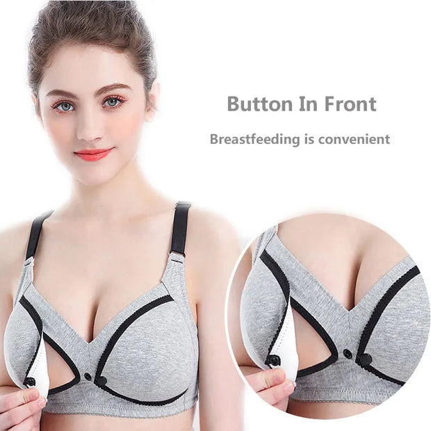 Breastfeeding Bra Natural Color Large Size Nursing Quality Cotton Moth