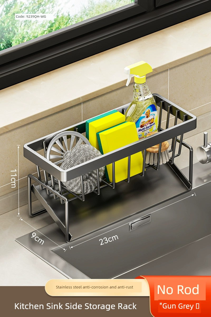kitchen rack rag storage drain rack punch-free household seasoning    