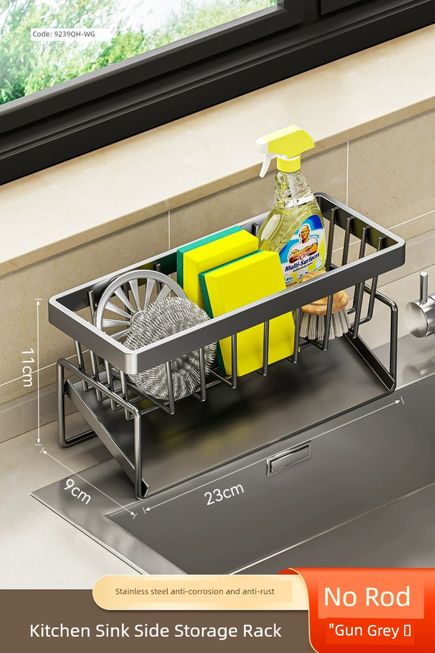 kitchen rack rag storage drain rack punch-free household seasoning    