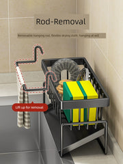 kitchen rack rag storage drain rack punch-free household seasoning    