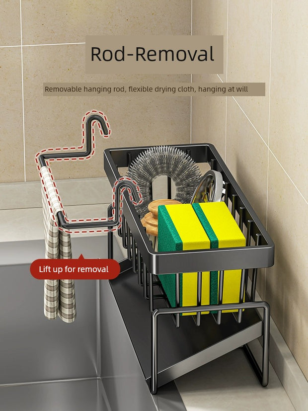 kitchen rack rag storage drain rack punch-free household seasoning    
