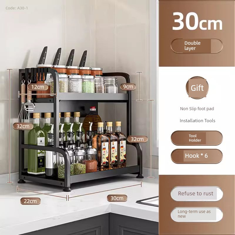 kitchen rack rag storage drain rack punch-free household seasoning    