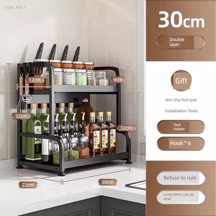 kitchen rack rag storage drain rack punch-free household seasoning    