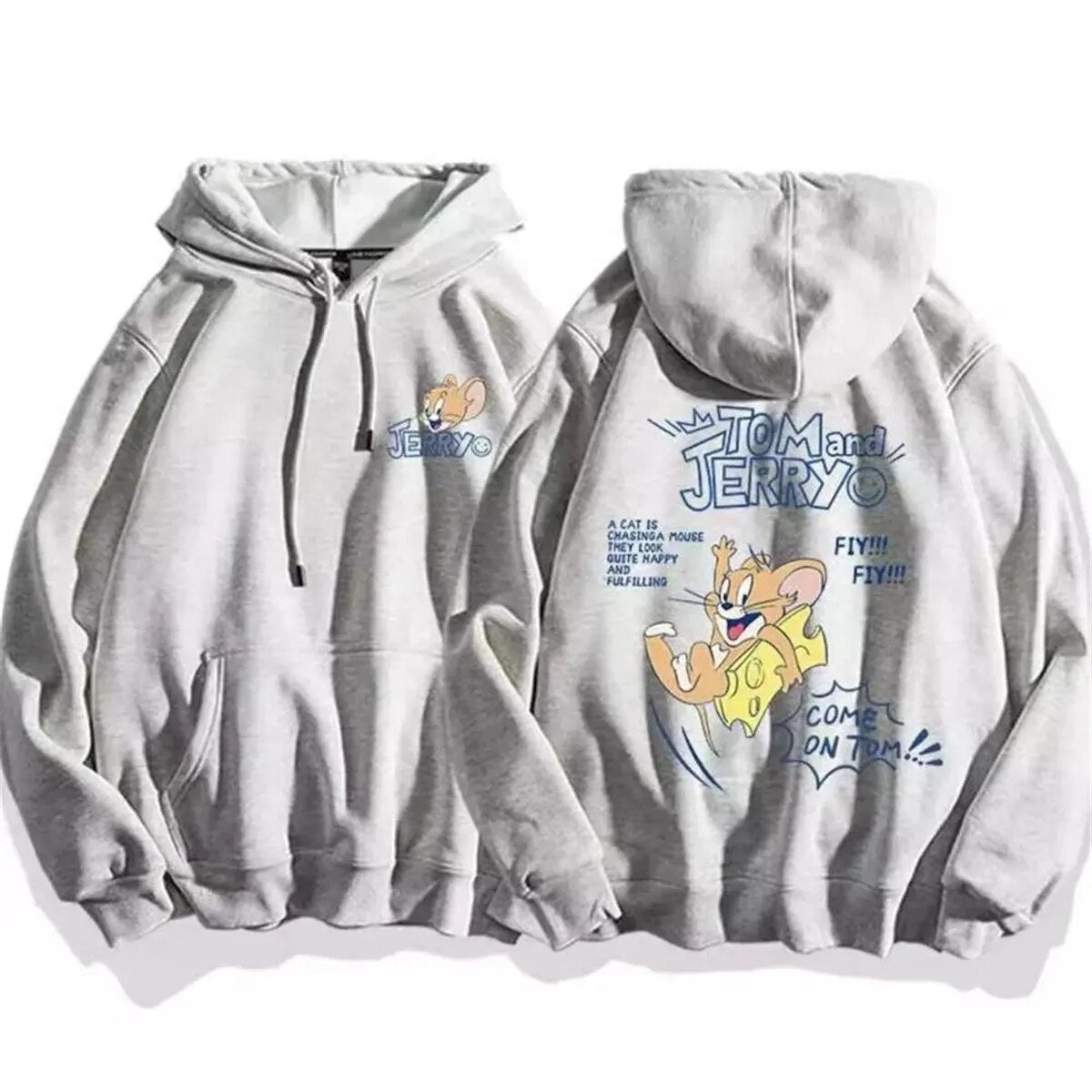 cute cartoon cat print hoodie women fashion winter autumn mouse tops