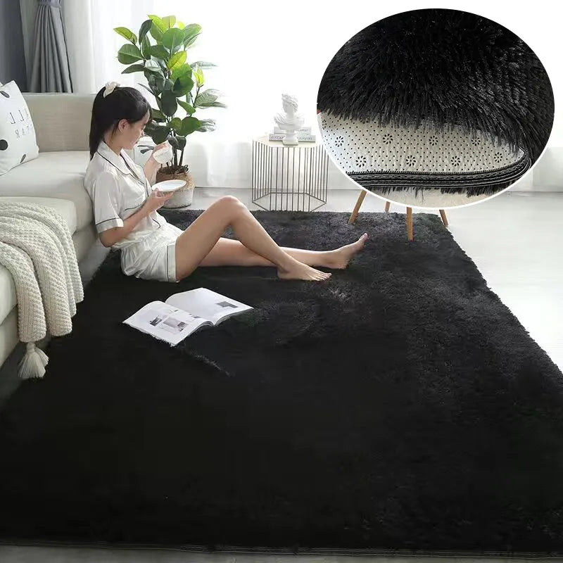 Gray Carpet for Living Room Plush Rug Bed Room Floor Fluffy Mats Anti-slip Home Decor Rugs Soft Velvet Carpets Kids Room Blanket - mariaestalocashop