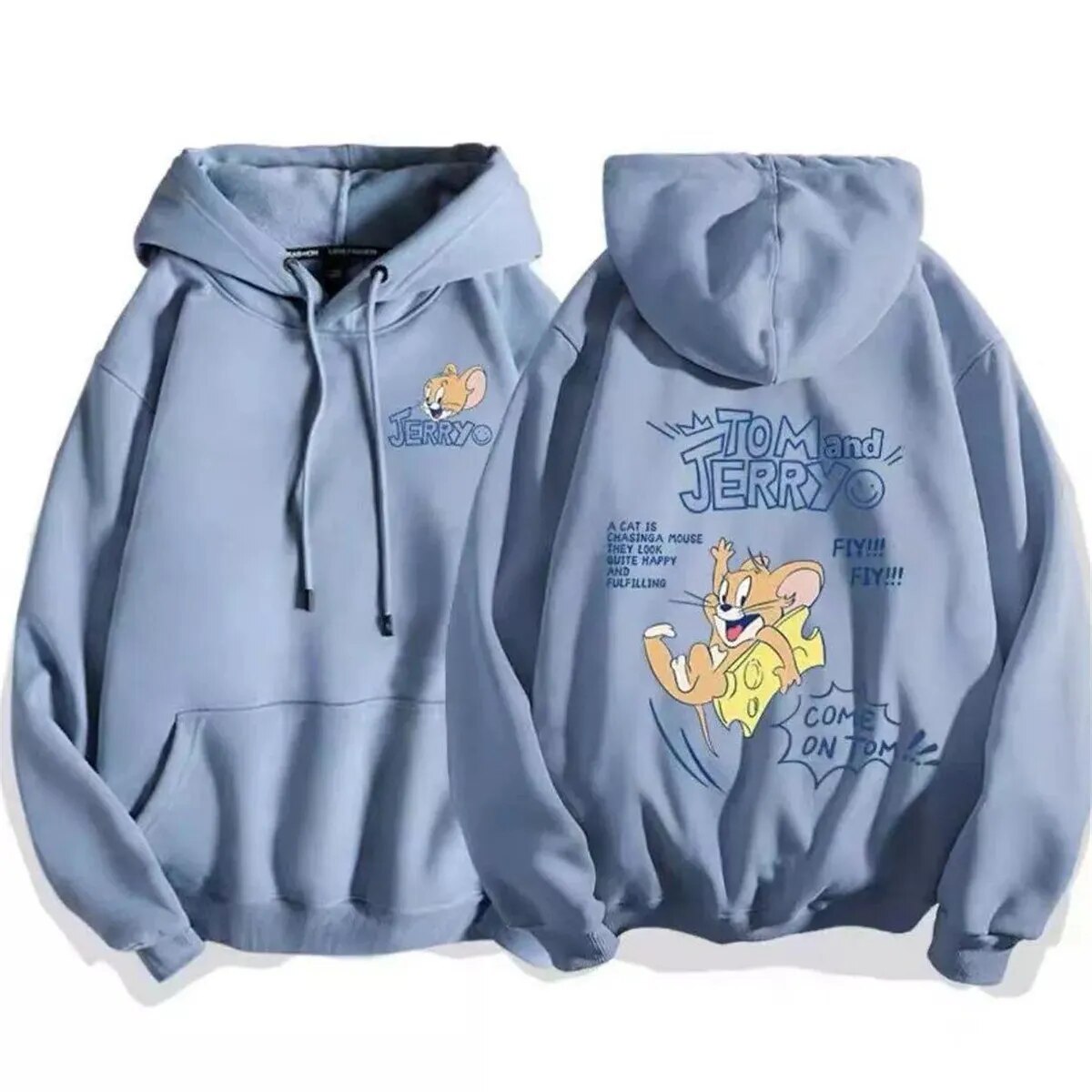 cute cartoon cat print hoodie women fashion winter autumn mouse tops