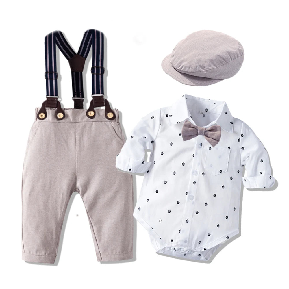 Baby Boy Clothing Sets Infants Newborn Boy Clothes Long Sleeve Tops+Ve