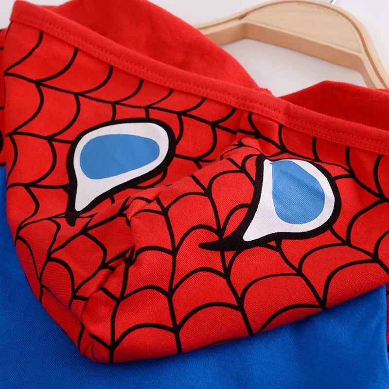 Summer Spring Newborn Baby Boys Rompers Cartoon Spider Man Print Infan