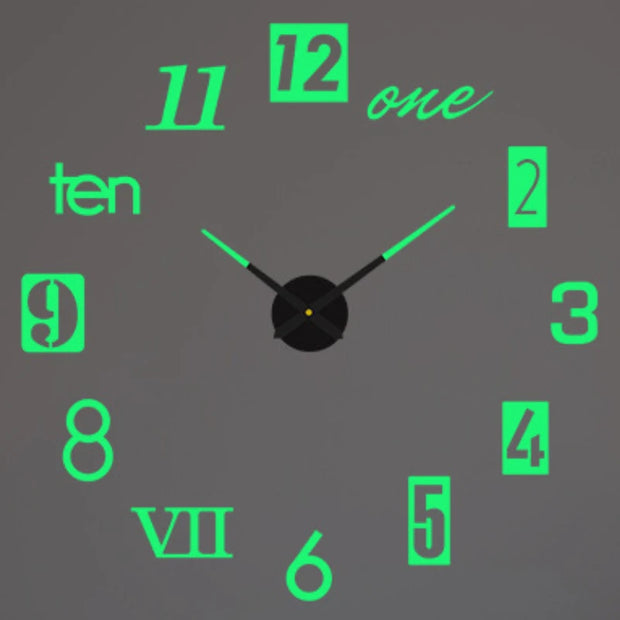 2023 Modern Design Large Wall Clock 3D DIY Quartz Clocks Fashion Watches Acrylic Mirror Stickers Living Room Home Decor Horloge