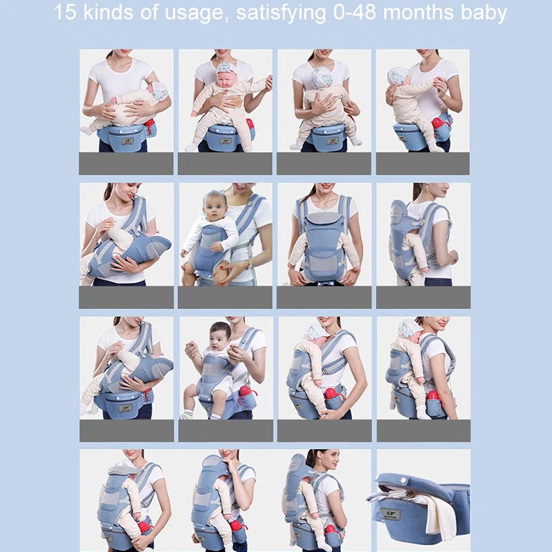 Newborn Ergonomic Baby Carrier Backpack Infant Baby Hipseat Carrier Front Facing Ergonomic Kangaroo Baby Wrap Sling Travel - mariaestalocashop