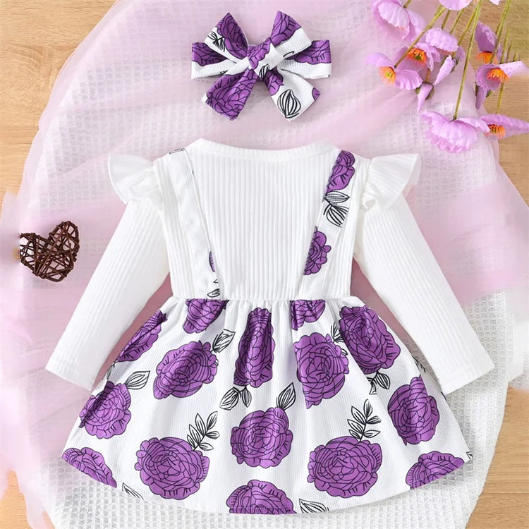 Baby Dress Baby Girl Clothes New Born Infant Party Dresses Pink Bowknot Floral for NewBorn Kids Birthday Dresses - mariaestalocashop