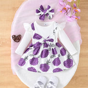 Baby Dress Baby Girl Clothes New Born Infant Party Dresses Pink Bowknot Floral for NewBorn Kids Birthday Dresses