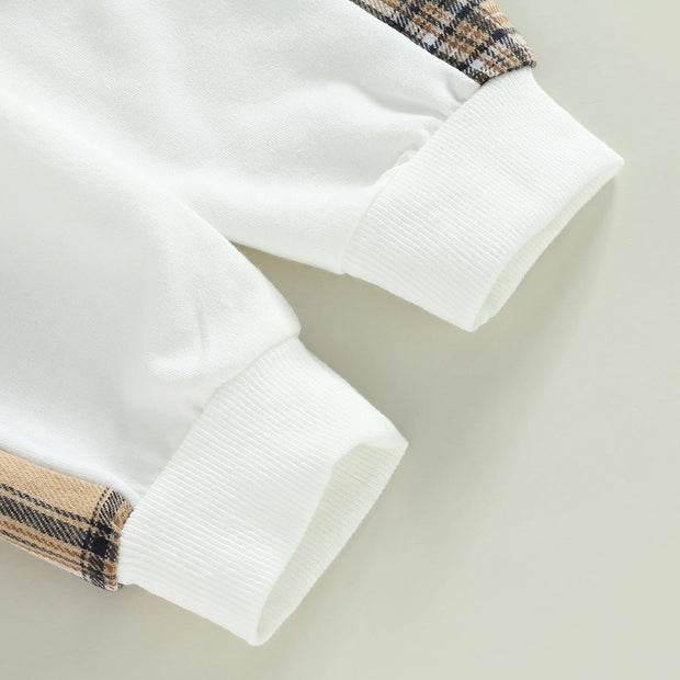 Citgeett Autumn Infant Newborn Baby Boys Girls Fall Outfits Long Sleeve Plaid Pattern Pullover Tops and Pants Spring Clothes Set