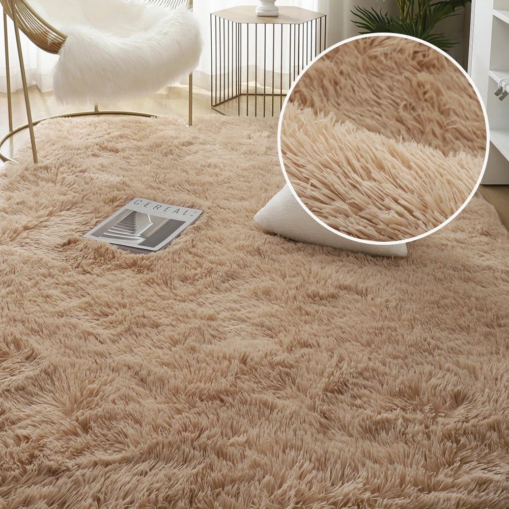 Gray Carpet for Living Room Plush Rug Bed Room Floor Fluffy Mats Anti-slip Home Decor Rugs Soft Velvet Carpets Kids Room Blanket - mariaestalocashop