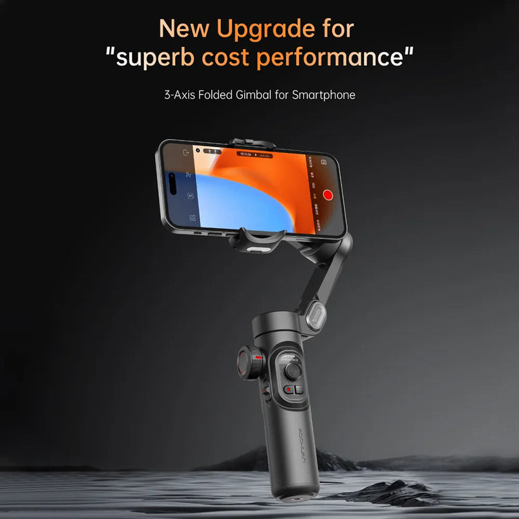 AOCHUAN 3-Axis Handheld Gimbal Stabilizer for Smartphone with Fill Light for iPhone Android Face Tracking Tiktok Vlog Smart XE - mariaestalocashop