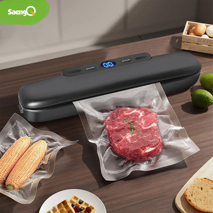 saengQ Vacuum Sealer Packaging Machine Food Vacuum Sealer With Free 10pcs Vacuum bags Household Vacuum Food Sealing - mariaestalocashop