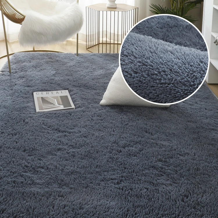 Gray Carpet for Living Room Plush Rug Bed Room Floor Fluffy Mats Anti-slip Home Decor Rugs Soft Velvet Carpets Kids Room Blanket - mariaestalocashop