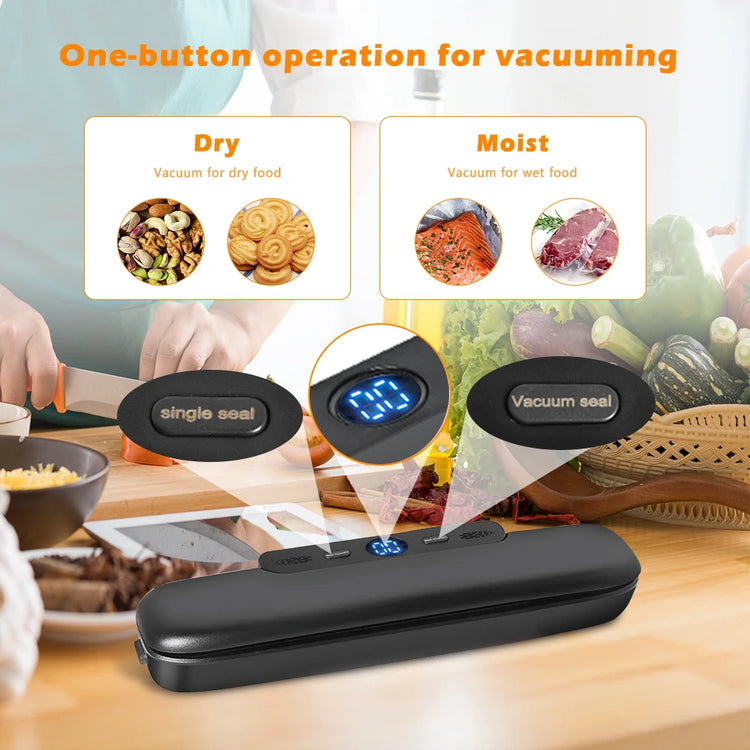 saengQ Vacuum Sealer Packaging Machine Food Vacuum Sealer With Free 10pcs Vacuum bags Household Vacuum Food Sealing - mariaestalocashop