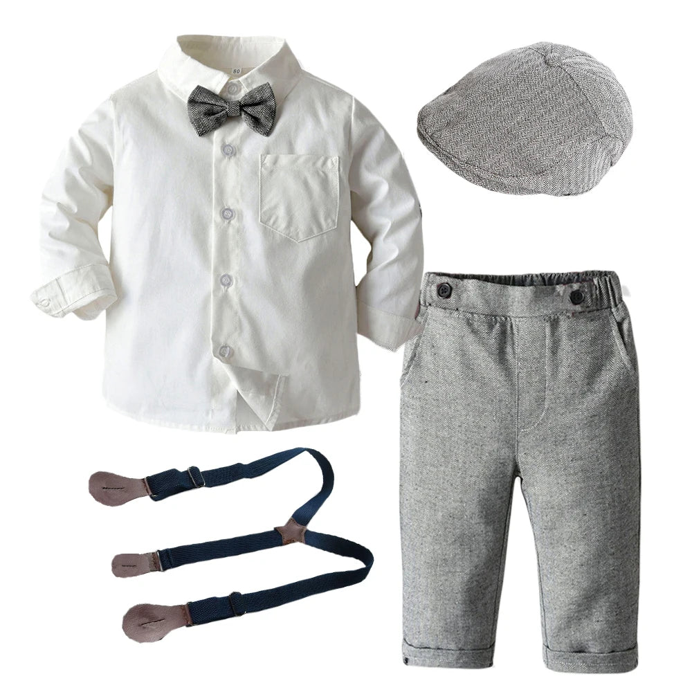 Baby Boy Clothing Sets Infants Newborn Boy Clothes Long Sleeve Tops+Ve