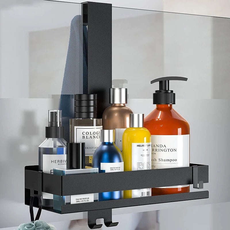 Movable Bathroom Shelves No Drill Shelf Organizer Shower Support Steel Shelf Multifunction Shelves Storage Unit For Bathroom - mariaestalocashop