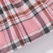 Summer Newborn Girl Fashion Princess Dress Pink Stripe Flip Collar Flying Edge Sleeves Checkered Print Bow Dress 3-24M