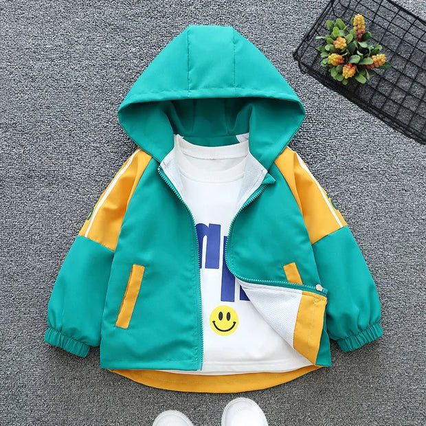 Baby Clothing Girl Thin Jacket New Autumn Fashion Clothing Boy Cardigan Zipper Hooded Jacket Children's Style Jacket