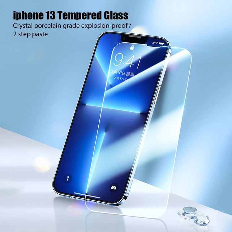 4PCS Tempered Glass for iPhone 11 12 13 14 15 Pro XR X XS Max Screen Protector on for iPhone 12 Pro Max Mini 7 8 Plus SE Glass - mariaestalocashop