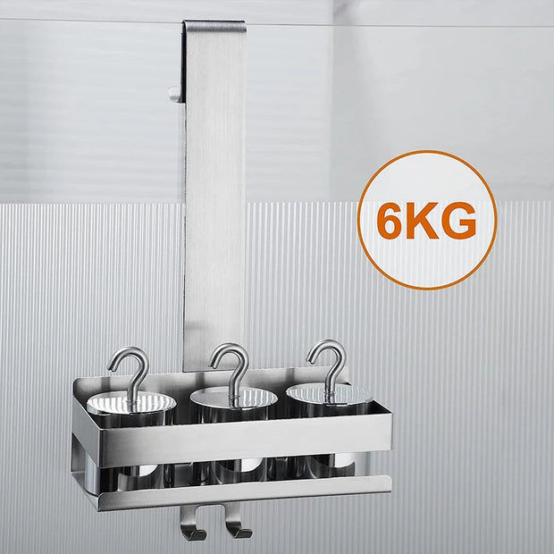 Movable Bathroom Shelves No Drill Shelf Organizer Shower Support Steel Shelf Multifunction Shelves Storage Unit For Bathroom