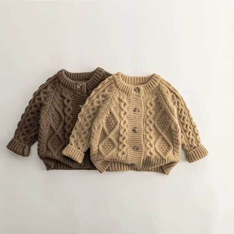 Fashion Baby Girl Boy Knit Cardigan Infant Toddler Child Sweater Autumn Winter Spring Knitwear Coat Baby Clothes 12M-7Y - mariaestalocashop