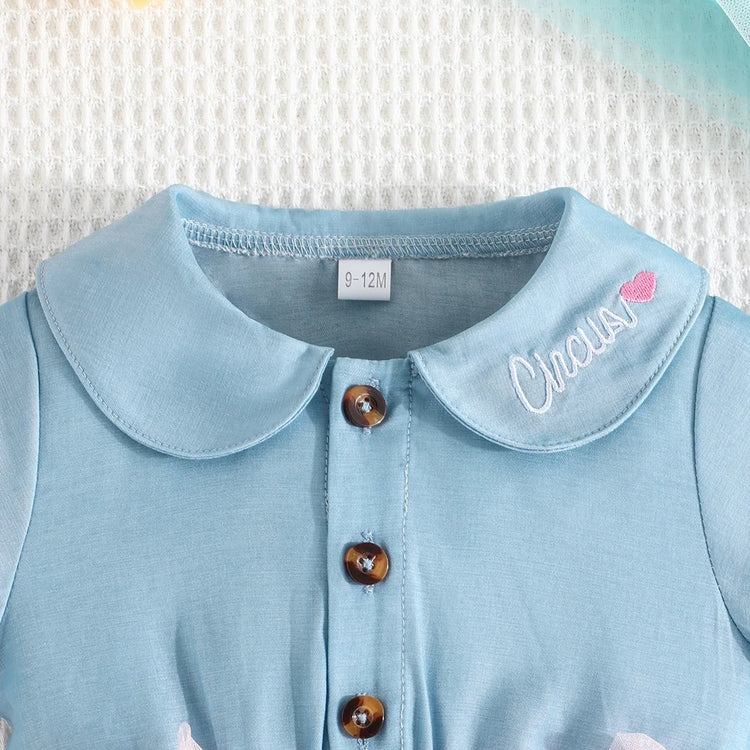 Dress For Kids Newborn 3-24 Months Short Sleeve Cute Button Bow Tulle Princess Dresses Ootd For Baby Girl - mariaestalocashop