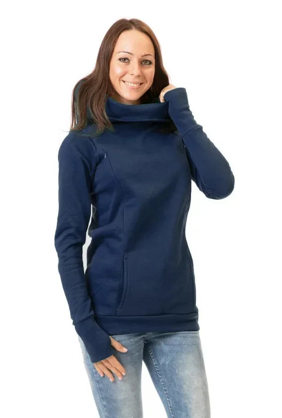 Winter Long Sleeves Pregnant's Women's Breastfeeding Clothes Hooded Sweater Nursing Maternity's Solid Color Clothes Women - mariaestalocashop
