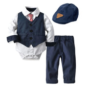 Baby Boy Clothing Sets Infants Newborn Boy Clothes Long Sleeve Tops+Ve