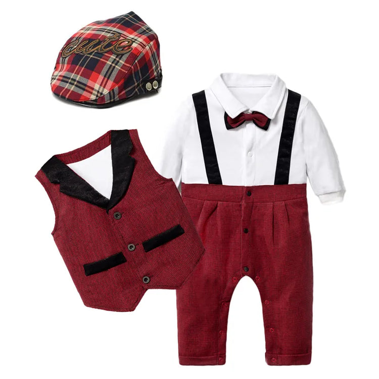 Baby Boy Clothing Sets Infants Newborn Boy Clothes Long Sleeve Tops+Ve