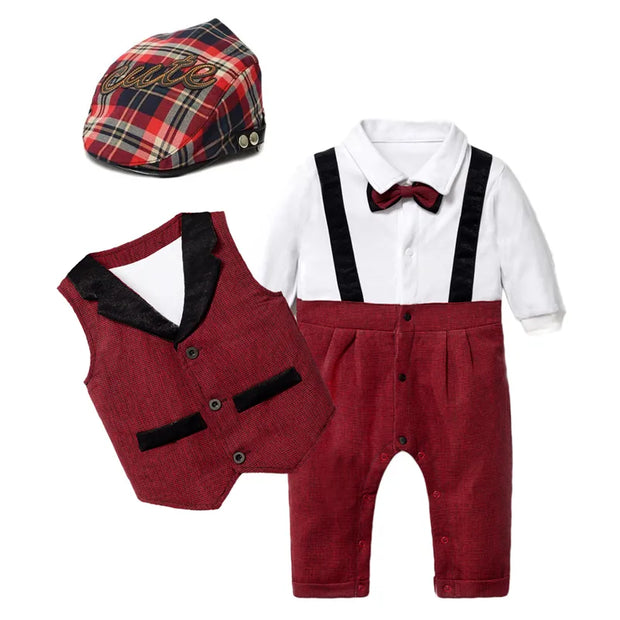 Baby Boy Clothing Sets Infants Newborn Boy Clothes Long Sleeve Tops+Ve