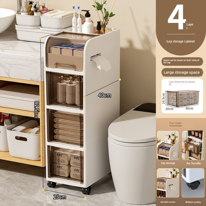 Rising Bathroom Storage Rack Bathroom Sandwich Cabinet Bathroom Storage Cabinet Toilet Locker Toilet Side Cabinet Narrow - mariaestalocashop