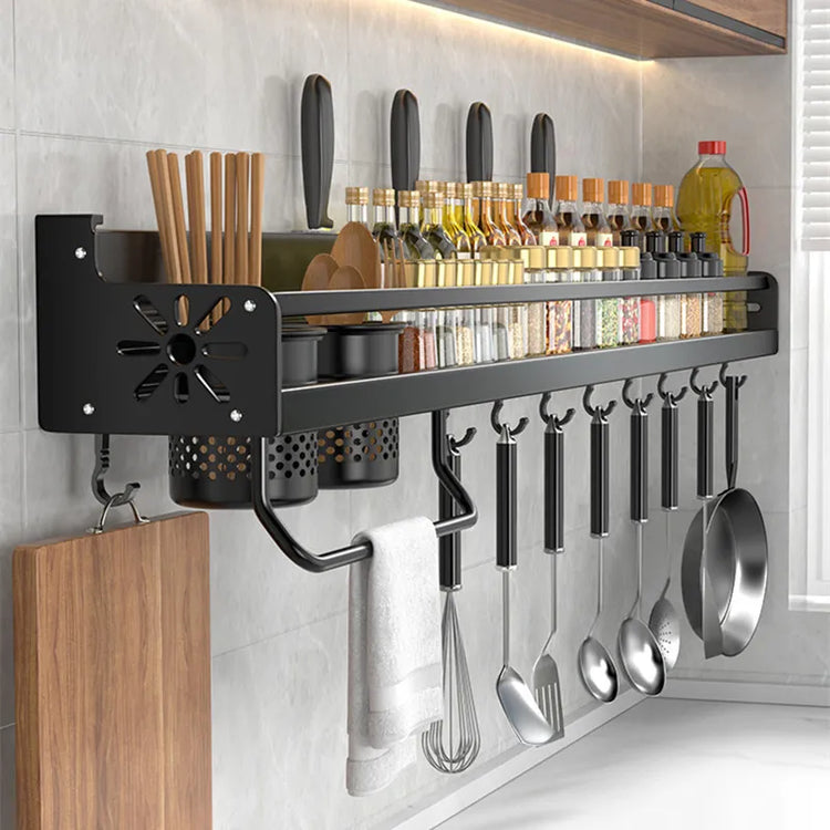 Kitchen Organizer Shelf Wall-mounted Spice Storage Rack Kitchen Knife Holder Wall Seasoning Chopstick Spoon Shovel Storage Sheif - mariaestalocashop
